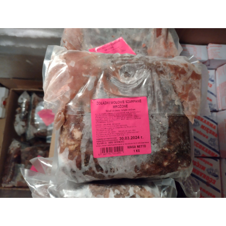 Żwacze wołowe mrożone dla psów 1kg